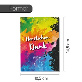 younikat Set of 20 Thank You Cards, DIN A6 Folding Cards with 20 Envelopes, Thank You Cards Youth Consecration I dv1544