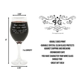 Funny Guy Mugs Good Friends Are Like Stars Wine Glass, 11-Ounce - Unique Gift for Women, Mom, Daughter, Wife, Aunt, Sister, Girlfriend, Teacher or Coworker