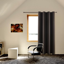 NANWEI Cortinas Blackout con Aislamiento Térmico para Estar/Recámara Ventana, con Ojales en la Parte Superior, Suave 100% Poliéster Tela Impermeable, Reducción Ruido, 1 Paneles (Café, 52" x 84")
