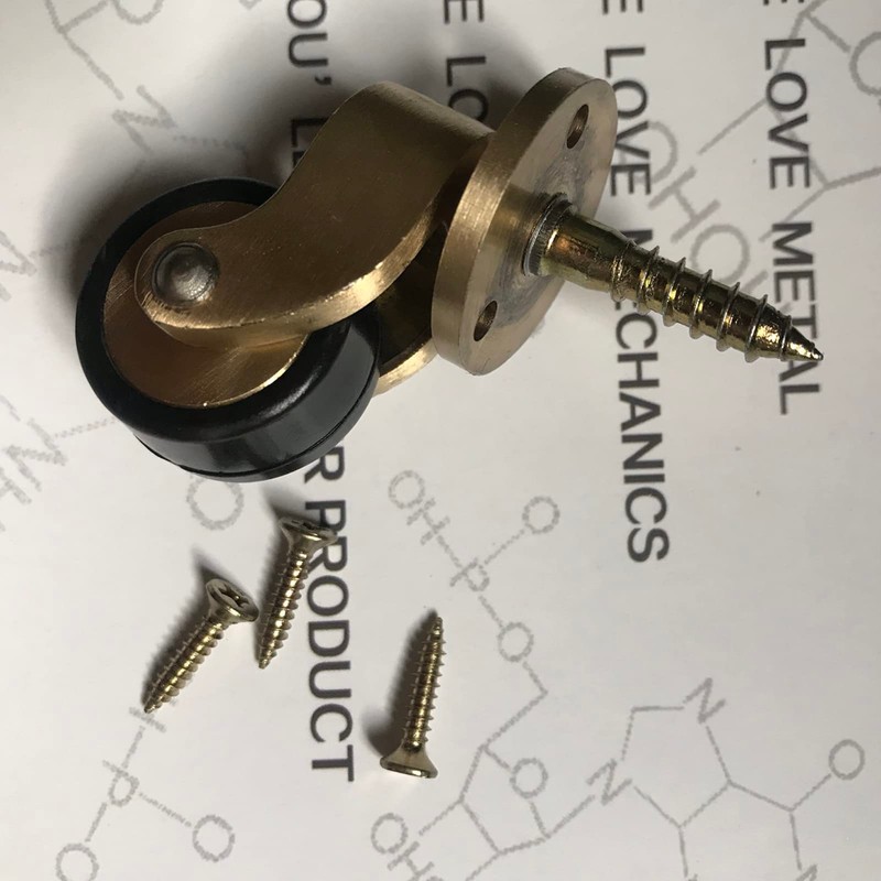 Solid Brass Caster Wheel,25mm Antique Style Casters,Moving Caster Wheels,360° Swivel