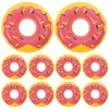 DECHOUS 10Pcs Mini Swimming Rings Inflatable Doughnut Pattern Swim Ring