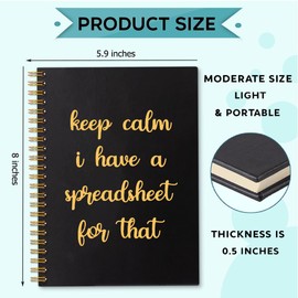 Sixrip Keep Calm I Have A Spreadsheet for That 160 Blank Pages Spiral Notebook, Funny Notebook Gifts for Coworker, Leaving Gifts for Accountant Data Analyst CPA Employee, Accountant Gifts for Coworker