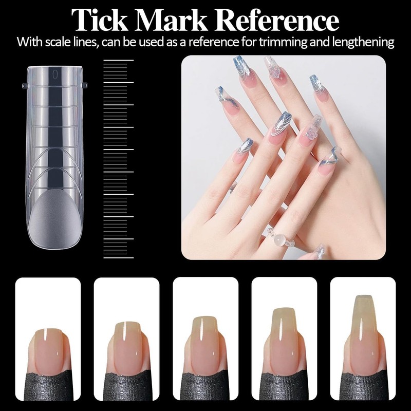 JOYOLA 144 Pieces Dual Nail Forms Set 4 Shapes Nail