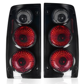 AUTOSAVER88 Tail Lights Compatible with 1989 1990 1991 1992 1993 1994 1995 Pickup Truck Tail Lamps (Black Smoke Tail light Assemblies Sold in Pairs) Black Housing Smoke Lens