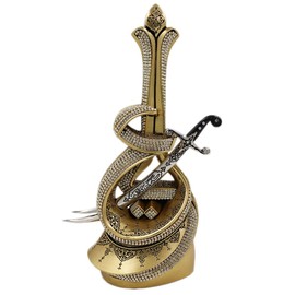 Islamic Home Decoration Table Decor Bookend Muslim Gift Item Eid Ramadan Sculpture Showpiece Hazrat Ali's Sword (Gold)
