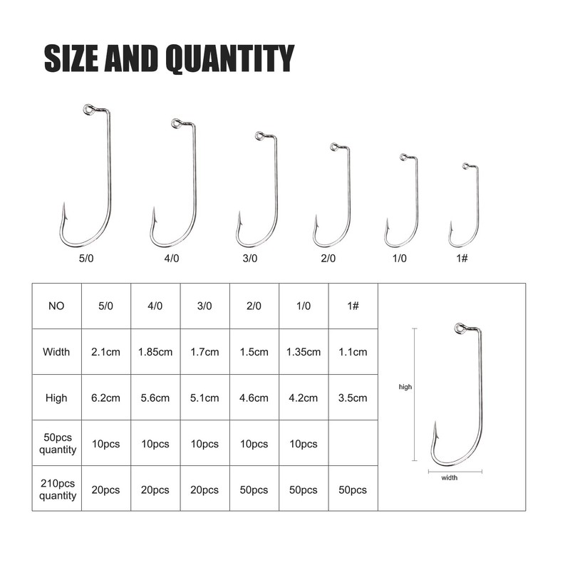 Dingbear 210PCS Catfish Lobster Fish Hook Fishing Hooks