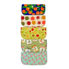 1 Ply Printed Flannel Little Wipes 8x8 Inches Set of 5 Farmers Market- Proudly Made in the USA!