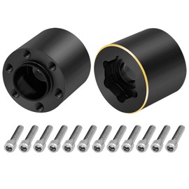 JGGZONE 4Pcs RC Brass Weights 12mm Hex Hub Extended Wheel Hub Widen Adapters for 1.9inch Beadlock Wheels Rims Widen Adapter Axial SCX10 90046 TRX4 Wraith Gen7 Gen8 D90 CC01 1/10 RC Crawler (18mm)