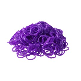 300 Purple Loom Bands Refill Pack with Hook Tool and Clips Art Craft Friendship Bracelet Jewellery Making Childrens Game