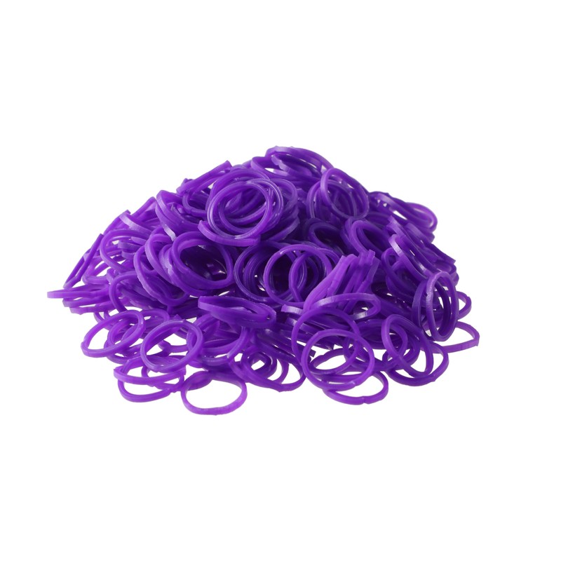 300 Purple Loom Bands Refill Pack with Hook Tool and