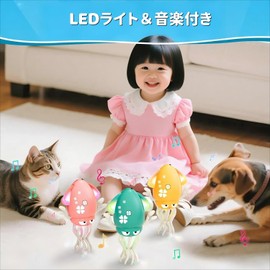 Moving Octopus Robot Toy, Automatic Obstacle Avoidance, Light and Music Rhythm, Pretend Play Fishing, Type-C Charging, Educational Toy, Christmas, Birthday, Gift, White