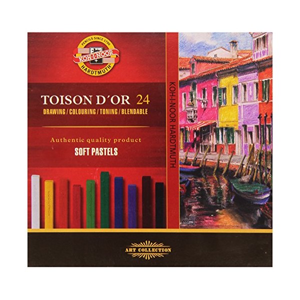 KOH-I-NOOR TOISON D'OR 8584 Artist's Soft Pastels (Pack of 24)