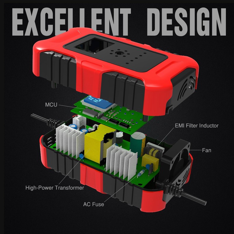 12/24V 10-Amp Multifunctional Smart Charger-Blue