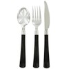 Plastic Flatware - Silver with Black Handles - 8 Place