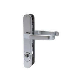 ABUS Door Fitting SRG92N ZS F1 with Pull Protection - Handle Set for Front Doors - with Door Handle on Both Sides - for Doors with Narrow Frames - Aluminium