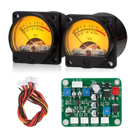Dual Analogue VU Meter DB Panel Sound Level Indicator with Driver Board for DIY Amplifier