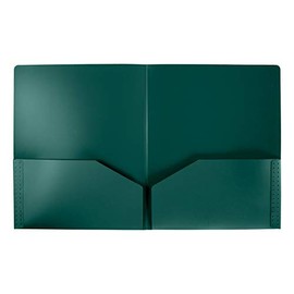 LUXPaper Poly Folders - Heavy Duty Two Pocket Folders for School, Documents, Classrooms, Homeschool Supplies, 0.23 Forest Green Folder - 25 Pack - PF-0913-GN-25