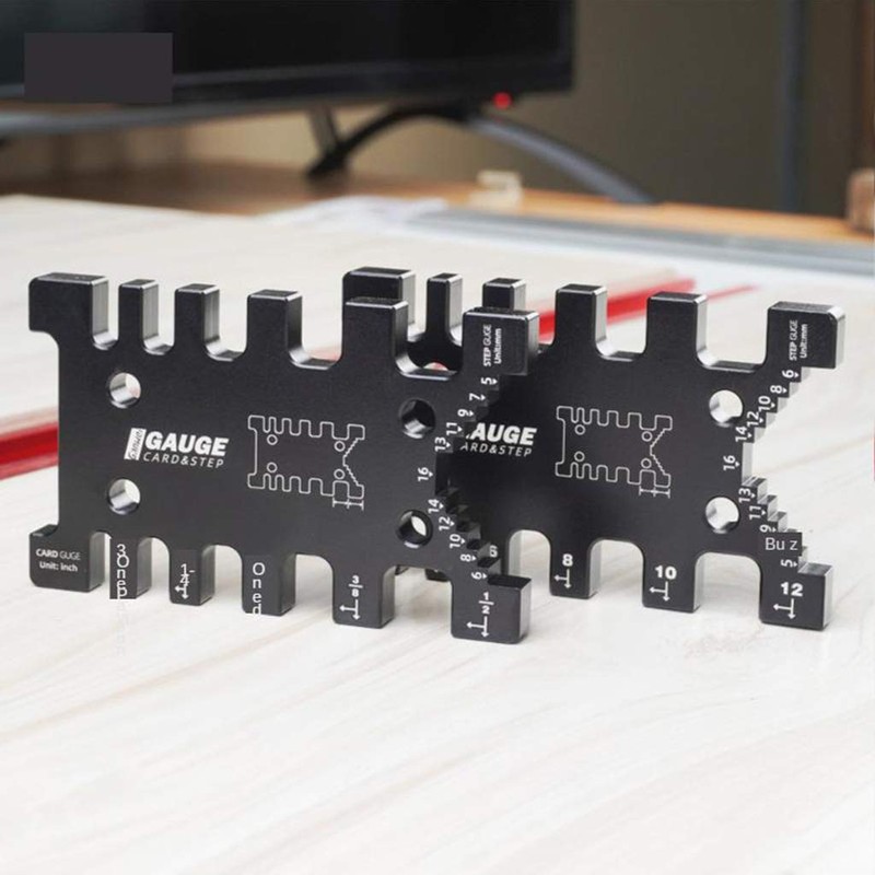 FLAMEER High Precision Tenon Card Gauge Metric and Scale Caliper