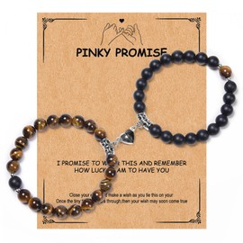 Matching bracelets for couples Best Friend Matching Jewelry Adjustable Bracelets for Couples Best Friend BFF Jewelry Gift Set of Two-bra-TigerEyeBlack