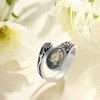 Sunflower Spoon Ring 925 Sterling Silver Sunflower Moss Agate Adjustable