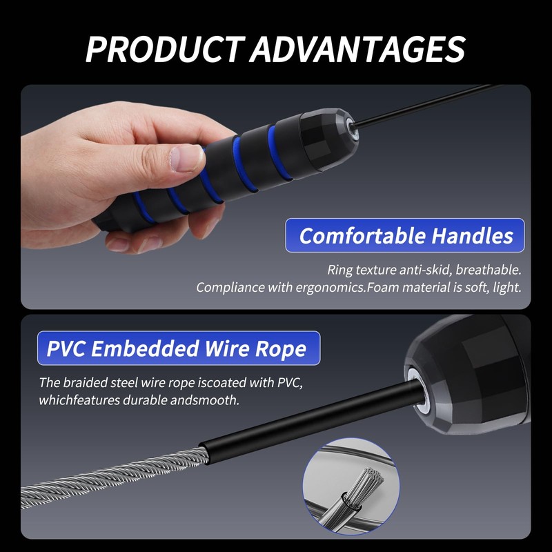 Junqixing-skipping rope,adjustable length,fastskippingropewithballbearing