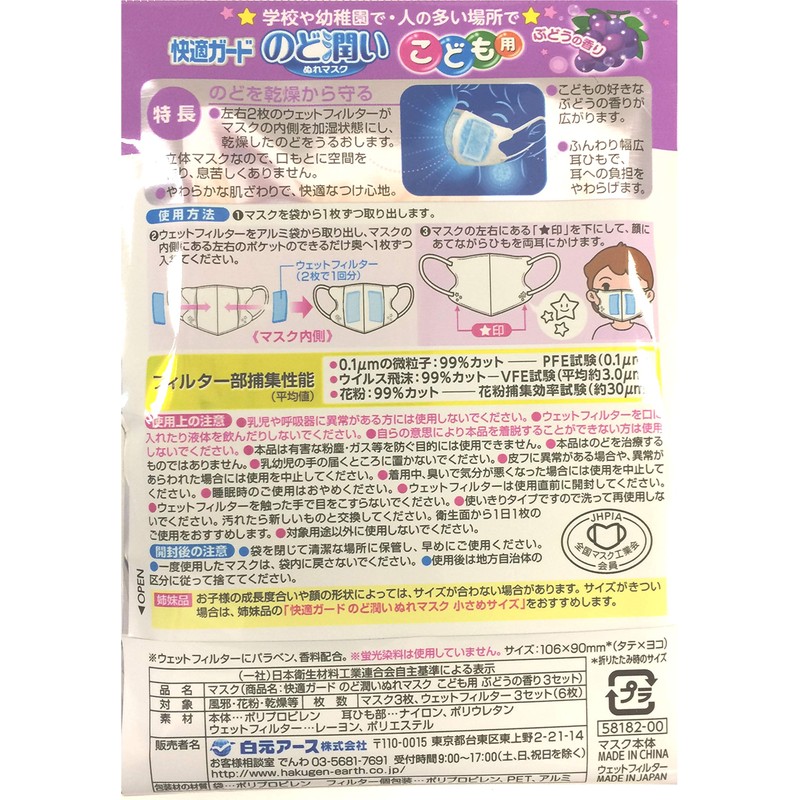 Comfort-Guard Pro Wet Mask for Kids, Grape Scent, 3 Count