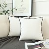 LIGICKY Set of 2 White Velvet Throw Pillow Covers Modern