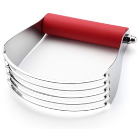 Spring Chef Dough Blender, Top Professional Pastry Cutter with Heavy Duty Stainless Steel Blades, Large Size, Red
