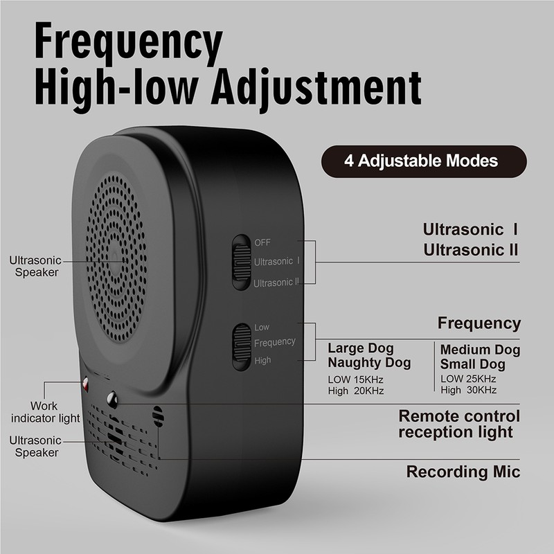 Ultrasonic Dog Repeller Dog Bark Deterrent Devices Rechargeable Portable Multifunctional