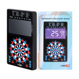 CyeeLife Electronic Dartboard Scorer PRO,34 Games and 255 playing way for 1-8 players