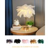 Creative White Ostrich Feather Table Lamp Bedside Lamp Light Luxury