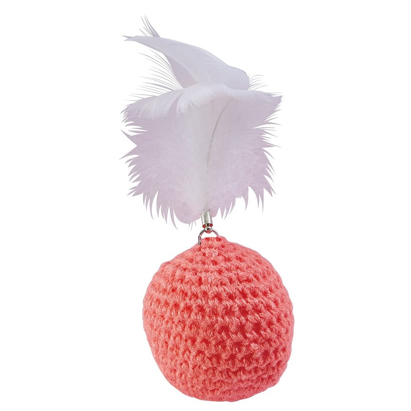 ADD. Mate Happiness Cat Toy Hand Knitting Ball with Feather