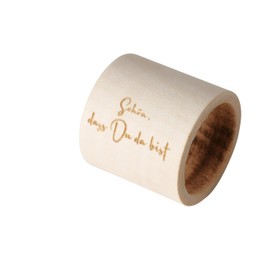 Bolze Home Decorative Napkin Ring Favourite Guest, Napkin Holder Round 2 Varieties, Set of 4 Napkin Holders Diameter 3.6 cm, Light Beech Wedding Decoration Birthday Decoration Napkin Rings Wood