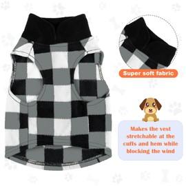 Silkfly 4 Pieces Winter Dog Clothes Fleece Dog Vests Pullover Pet Dog Sweaters with Leash Ring for Small Medium Dog Cat (Large)