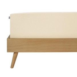 Schiesser premium fitted sheet, jersey elastane, 95% combed cotton, 5% elastane, suitable for waterbed/ box spring bed, colour: cream, size: 100 x 200 cm
