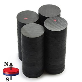 Ceramic Magnets Disc 1.26" x 1/4" Grade 8 for Crafting, Science and School Projects, Magnetic Therapy and Theraputic Magnets - Box of 50