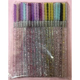 Unbranded 50 pcs disposable thin crystal  mascara wands mini lash brush  Spoolies