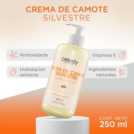 CELESTY | Crema de Camote Silvestre 250g | Equilibrio Hormonal Natural para Menopausia - Vitaminas para Mujer - Rico en Fitoestrógenos, Aceite de Coco