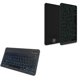 BoxWave Keyboard Compatible with DEEBYCOO LCD Writing Tablet (6.5") - SlimKeys Bluetooth Keyboard - with Backlight, Portable Slim LED 7 Colors - Jet Black