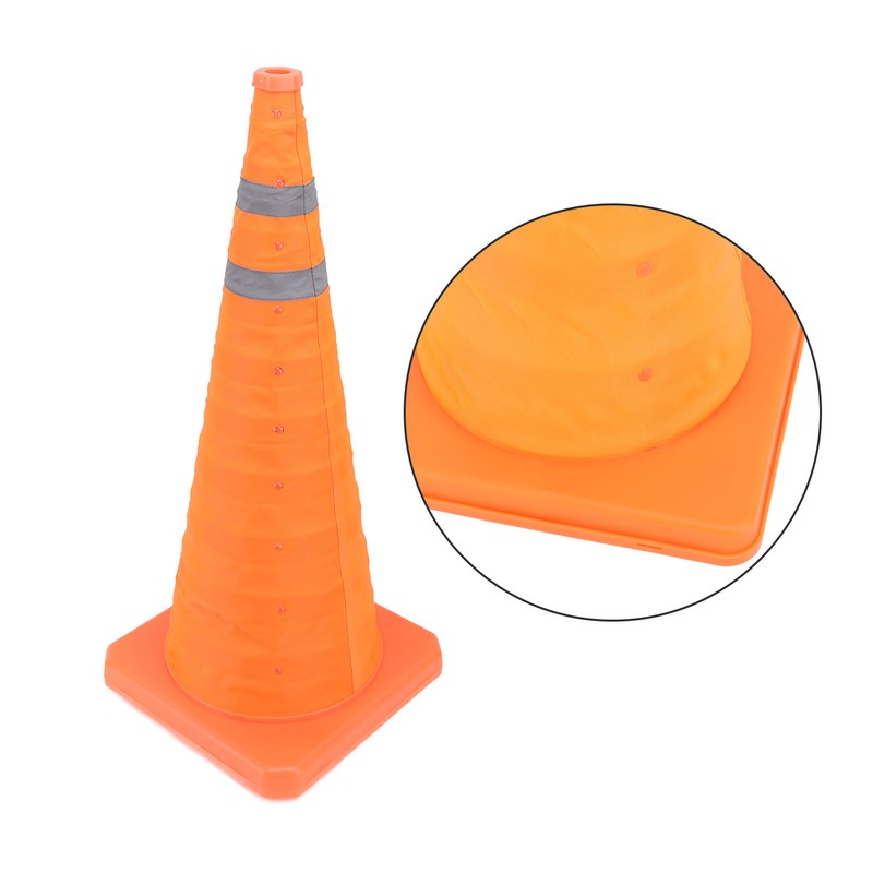 Collapsible Traffic Safety Cone with 2 Reflective Collar Multi Purpose
