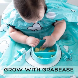 grabease Baby Bowls Silicone Bowls for Toddler Baby Feeding Divided Bowl, Dishwasher and Sterilizer Safe, Teal
