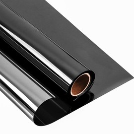 Sunice Black Silver Reflection Window Films One Way Morrior Tint for Home Glass Privacy Protection,Anti UV Adhesive Film 17.5in x 79in