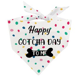 Gotcha Day Dog Bandana Happy Gotcha Day to Me, Adoption Day Dog Bandanas, Pet Scarf Bibs Photo Prop for Dog Birthday, Adoption Gifts for Dog Lovers Puppy Owner Dog Mom