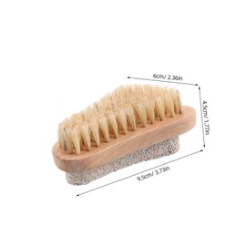 SAFIGLE 2Pcs Pumice Stone Foot Scrubbing Brush with Natural Boar Bristles and Handle for Callus Removal Exfoliation and Comprehensive Foot Care