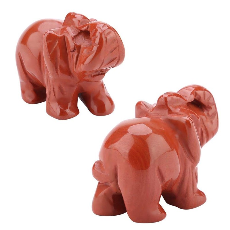 FTVOGUE Estatuilla de Elefante de Piedra Jade Tallado Elefante Afortunado
