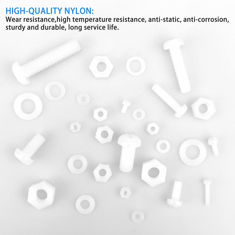 432PCS Round Head Hexagon Bolt Screw Nut Nylon Washer Sorting