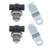 WELWIK 2PCS Black Zinc Alloy Thumb Operated Offset Cam Lock