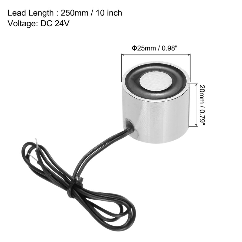 sourcing map DC24V 8KG Lift Holding Electromagnet Sucking Disc Electric