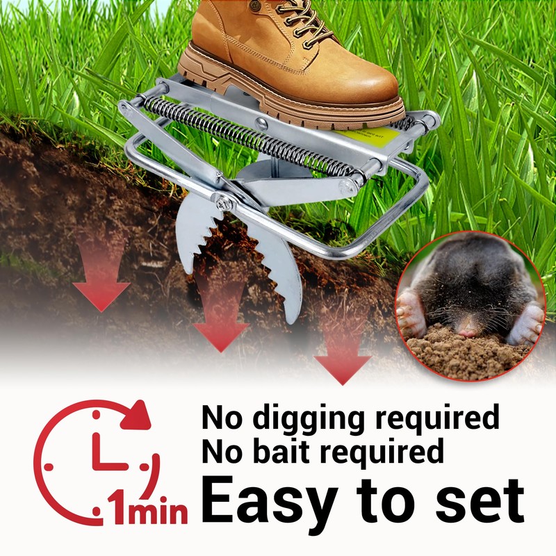 Upgraded Mole Trap Scissor, Mole Traps for Lawns That Kill