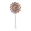 Outdoor 3D Windmill Colourful Exquisite Metal Wind Spinner with Ground